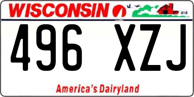 WI license plate 496XZJ