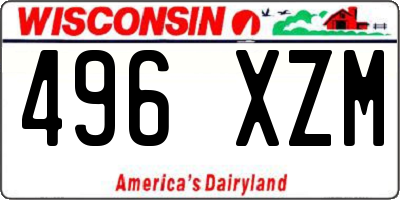 WI license plate 496XZM