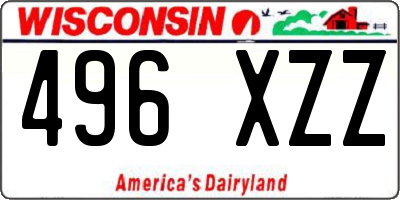 WI license plate 496XZZ