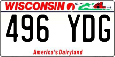 WI license plate 496YDG