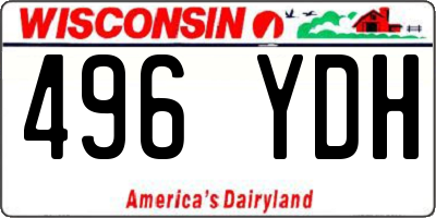 WI license plate 496YDH