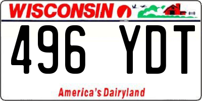 WI license plate 496YDT