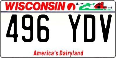 WI license plate 496YDV