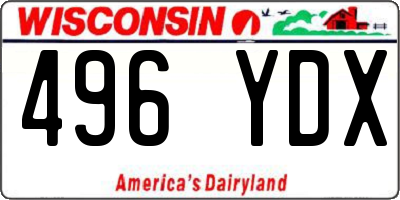 WI license plate 496YDX