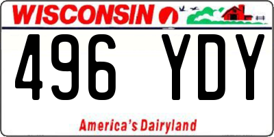 WI license plate 496YDY