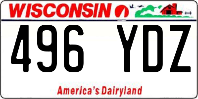 WI license plate 496YDZ