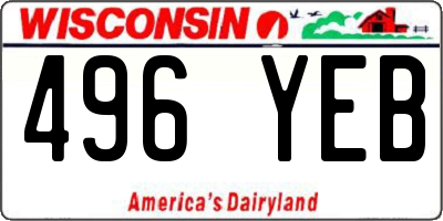 WI license plate 496YEB