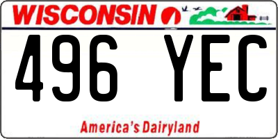 WI license plate 496YEC