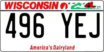 WI license plate 496YEJ
