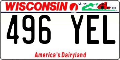 WI license plate 496YEL