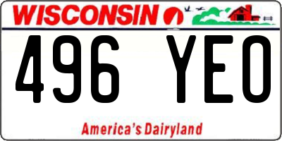 WI license plate 496YEO