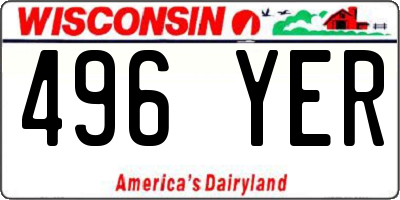WI license plate 496YER