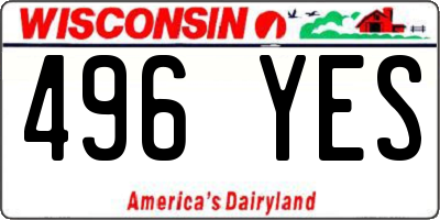 WI license plate 496YES
