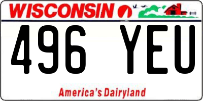 WI license plate 496YEU