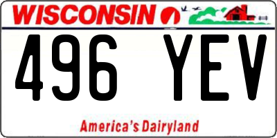 WI license plate 496YEV