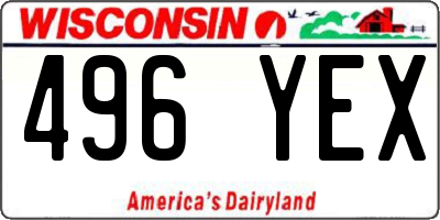 WI license plate 496YEX