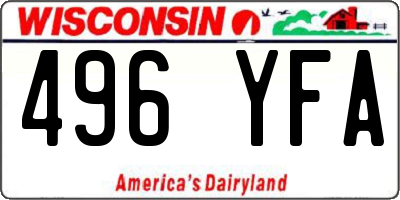 WI license plate 496YFA