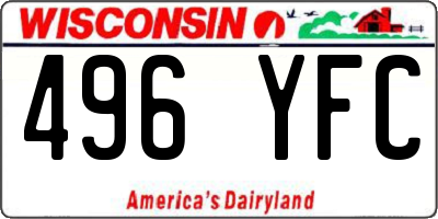 WI license plate 496YFC