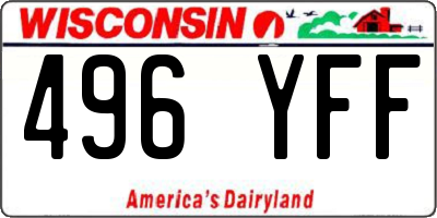 WI license plate 496YFF