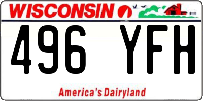 WI license plate 496YFH