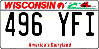 WI license plate 496YFI