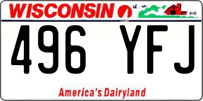 WI license plate 496YFJ