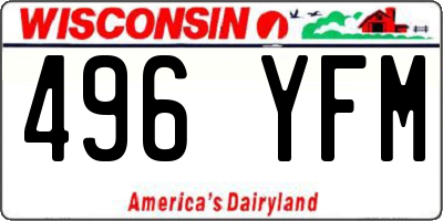 WI license plate 496YFM