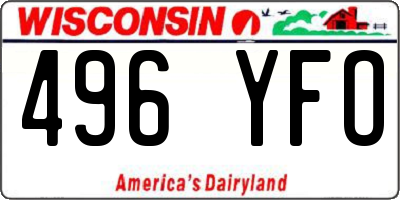 WI license plate 496YFO