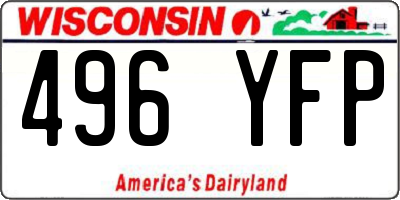 WI license plate 496YFP