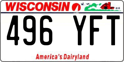 WI license plate 496YFT