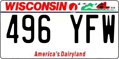 WI license plate 496YFW