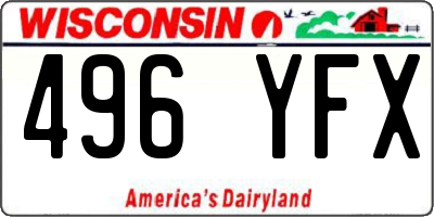 WI license plate 496YFX