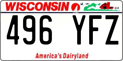 WI license plate 496YFZ