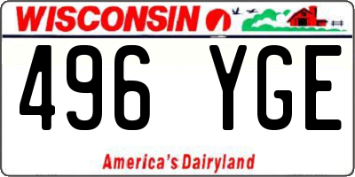WI license plate 496YGE