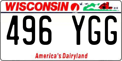 WI license plate 496YGG