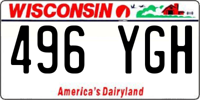 WI license plate 496YGH