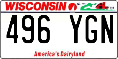 WI license plate 496YGN