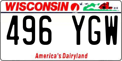 WI license plate 496YGW