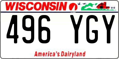 WI license plate 496YGY