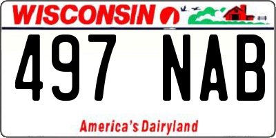 WI license plate 497NAB