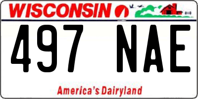 WI license plate 497NAE