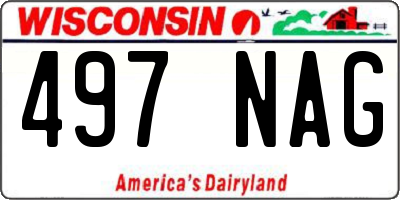 WI license plate 497NAG