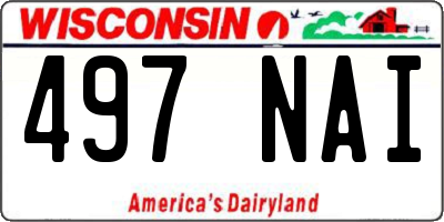 WI license plate 497NAI