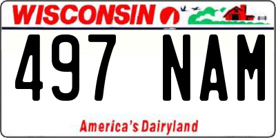 WI license plate 497NAM