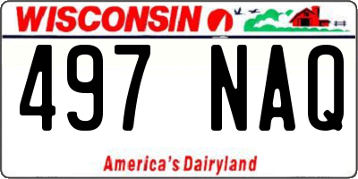 WI license plate 497NAQ