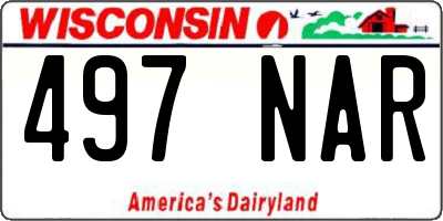 WI license plate 497NAR