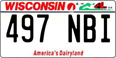 WI license plate 497NBI