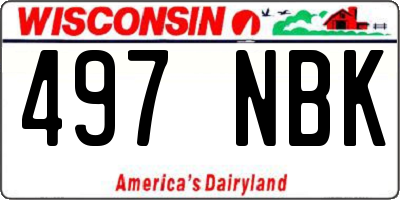 WI license plate 497NBK