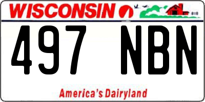 WI license plate 497NBN