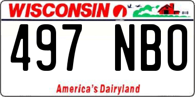 WI license plate 497NBO